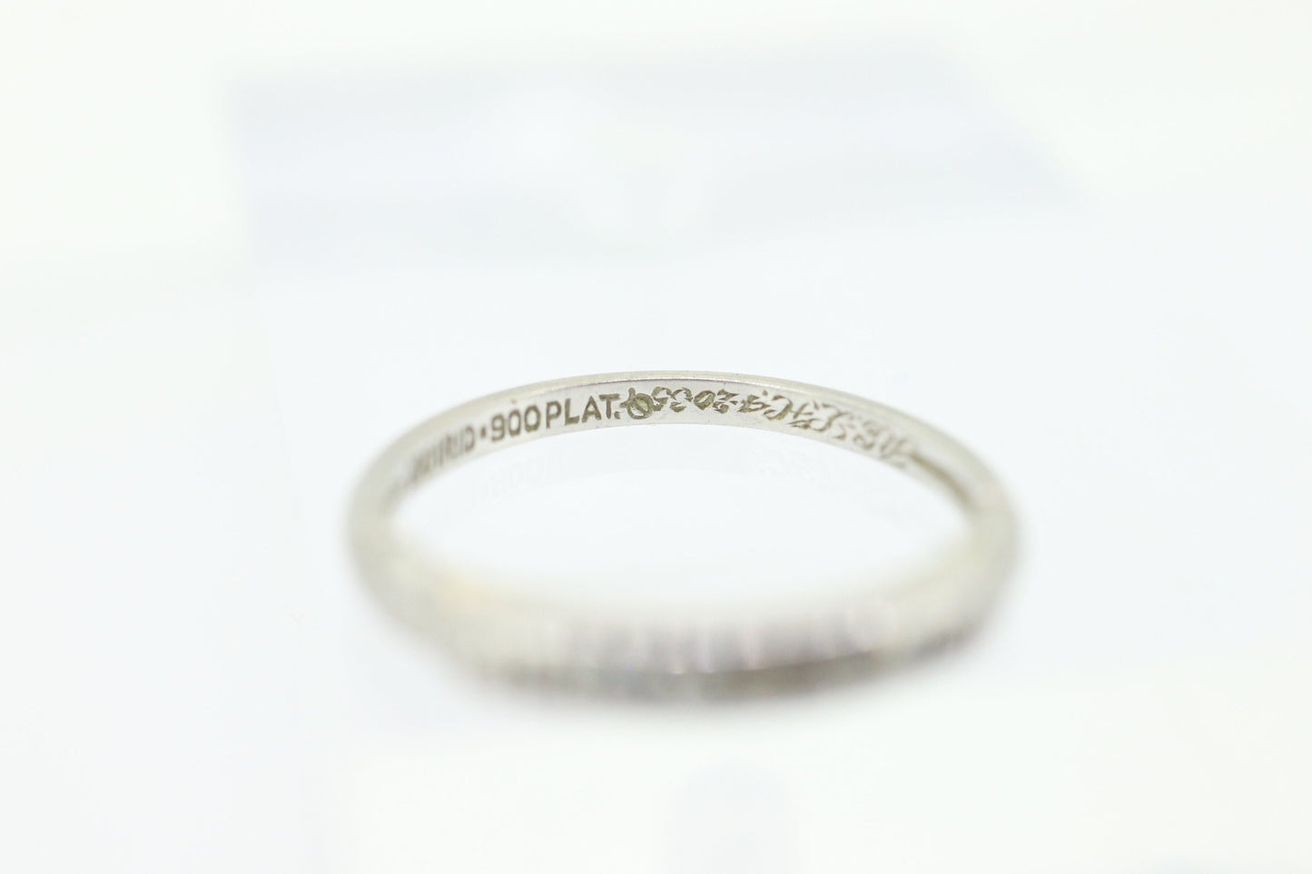 Antique Platinum Diamond eternity channel band. Art Deco 1930s diamond eternity infinity band.