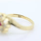 14k Ruby and Diamond Halo Ring. 14k Daisy Twin Double Ruby and Diamond Bypass ring.