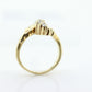 14K Diamond Bypass ring. Total 0.24ct Diamond Wave.  Stacked. Toi et moi band. Yellow Gold ring. Pinky ring