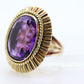Art Deco Amethyst Ring.  14k Gold and a HUGE 16 ct Amethyst Ring. Size 6.5 Womens. February Amethyst. Art Deco Cocktail Ring.