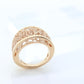 Filigree Signet Hollow ring. 14k Rose gold ring. Rose flower band. gold pinky ring Italian Golden Clef International. Rose Gold Signet Ring