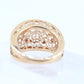 Filigree Signet Hollow ring. 14k Rose gold ring. Rose flower band. gold pinky ring Italian Golden Clef International. Rose Gold Signet Ring