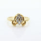 Diamond Cluster Ring. 14k yellow gold Engagement Ring. Marquise Diamond cluster ring. Handmade shank. 0.30ctw Diamonds