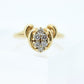 Diamond Cluster Ring. 14k yellow gold Engagement Ring. Marquise Diamond cluster ring. Handmade shank. 0.30ctw Diamonds