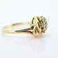 Diamond Cluster Ring. 14k yellow gold Engagement Ring. Marquise Diamond cluster ring. Handmade shank. 0.30ctw Diamonds