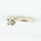 14k White Gold Bypass Diamond 0.20ct Certified Solitaire Engagement Ring. Appraisal included. Wedding ring,  Diamond Engagement for women