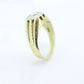 14k Mens Diamond Solitaire ring. 1/2ct Diamond bezel set into multi-tone 14k Gold. Antique MENS GENTS Gentleman ring. STOCK 28-7/50
