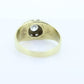 14k Mens Diamond Solitaire ring. 1/2ct Diamond bezel set into multi-tone 14k Gold. Antique MENS GENTS Gentleman ring. STOCK 28-7/50