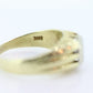 14k Mens Diamond Solitaire ring. 1/2ct Diamond bezel set into multi-tone 14k Gold. Antique MENS GENTS Gentleman ring. STOCK 28-7/50