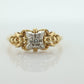 Art Deco Diamond ring. 14k Yellow and White Gold Square table. st(80/84)