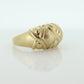 10k Wide X Embossed Ornate dome band.  Vintage Textured Embossed design. 10mm sz7 st(97/75)