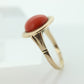 8k Large Round Orange CORAL ring. 8k Bubble Coral Cabochon bezel set Dome statement ring. St(47/15)