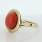 8k Large Round Orange CORAL ring. 8k Bubble Coral Cabochon bezel set Dome statement ring. St(47/15)