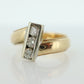 14K Bypass Diamond Ring. Channel Set Diamonds.  Always and Forever Toi et moi band. Yellow Gold ring. Sz7.5 st(138/11)