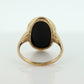 10k ONYX ring. Bezel set Slim  Oval Onyx signet ring. 1930s Vintage. Mourning ring. st(83/37)
