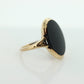 10k ONYX ring. Bezel set Slim  Oval Onyx signet ring. 1930s Vintage. Mourning ring. st(83/37)