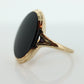 10k ONYX ring. Bezel set Slim  Oval Onyx signet ring. 1930s Vintage. Mourning ring. st(83/37)