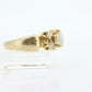 14k Victorian Opal and Diamond ring. 14k Gold Victorian claw opal ring. st(109)