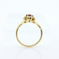 10k Victorian Claw Set RUBY and DIAMOND. Antique 10k Gold round garnet and diamond set solitaire. st(98)