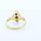 10k Victorian Claw Set RUBY and DIAMOND. Antique 10k Gold round garnet and diamond set solitaire. st(98)