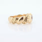 Antique Diamond Bezel Set Solitaire band. 14k Gold Diamond embossed Ring. Victorian Bezel set diamond. st(184) Sz7