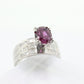 Natural Ruby Diamond Ring. PLATINUM Ruby Solitaire engagement ring. Oval ruby Platinum ring. Diamonds. Wide band. st(470)