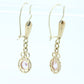 14k PINK Sapphire Dangle Earrings. PINK Sapphire Prong Earrings. st(110)