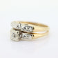 Art Deco Engagement Wedding Diamond Ring Set. Vintage 1930s or 1940s Wedding Ring Set. 14k Multi-Tone with a  Diamond. st(165)