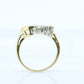 10k Double Heart Ring. 10k Open Interlocking diamond hearts promise ring. st(51/75)
