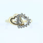 10k Double Heart Ring. 10k Open Interlocking diamond hearts promise ring. st(51/75)