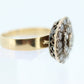 18k  Edwardian Diamond Daisy Cluster Ring. 18k Yellow Gold with old cut diamond arrangement