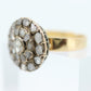 18k  Edwardian Diamond Daisy Cluster Ring. 18k Yellow Gold with old cut diamond arrangement