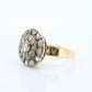 18k  Edwardian Diamond Daisy Cluster Ring. 18k Yellow Gold with old cut diamond arrangement