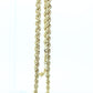 14k Rope Necklace. 14k Yellow Gold Hollow ROPE necklace. Twisted ROPE Necklace 16in 4mm wide st(308)