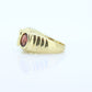 Multi-Color Gem Ring. 14k Yellow Gold ring. Bubble Garnet Citrine Topaz. Bezel set gems. st(99/11)