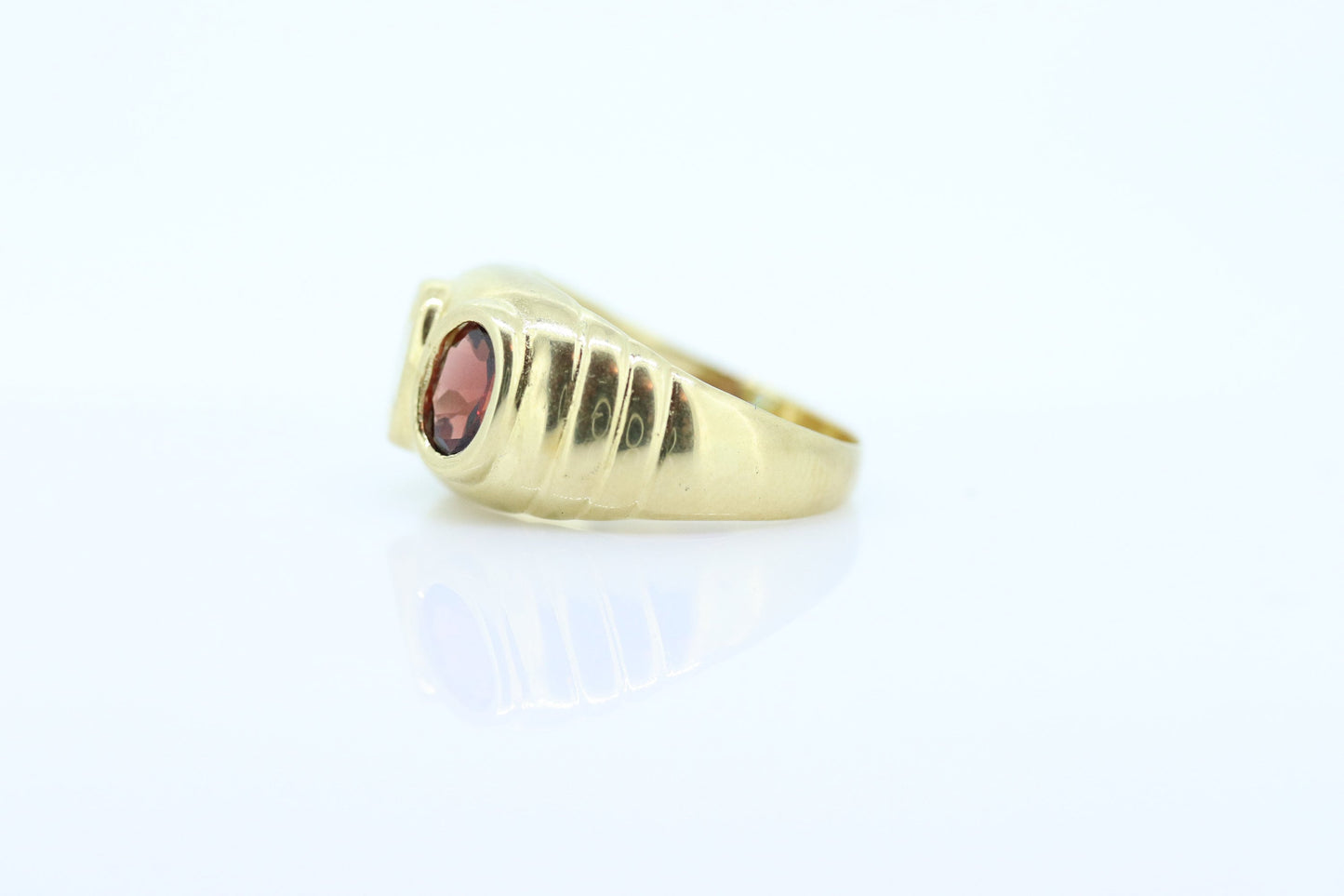 Multi-Color Gem Ring. 14k Yellow Gold ring. Bubble Garnet Citrine Topaz. Bezel set gems. st(99/11)