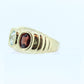 Multi-Color Gem Ring. 14k Yellow Gold ring. Bubble Garnet Citrine Topaz. Bezel set gems. st(99/11)