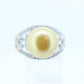 South Sea Pearl ring. 14k Gold South Sear Pearl and diamond ring. Large South Sea pearl solitaire ring. st(275/11)