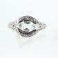 14k Aquamarine Diamond ring. Tension set Aquamarine solitaire ring. 14k white gold. Aquamarine diamond ring. st(71/11)