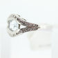 14k Aquamarine Diamond ring. Tension set Aquamarine solitaire ring. 14k white gold. Aquamarine diamond ring. st(71/11)