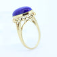 14k Lapis Lazuli  Ring. Lapis bezel set into filigree setting. Very unique. St(77/11) Sz7