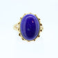 14k Lapis Lazuli  Ring. Lapis bezel set into filigree setting. Very unique. St(77/11) Sz7