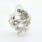 14k Diamond Ring.  Leaf Setting Diamond with accents. Diamond Bow Love Knot ring. Swirl diamond st(100/11)