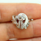 14k Diamond Ring.  Leaf Setting Diamond with accents. Diamond Bow Love Knot ring. Swirl diamond st(100/11)