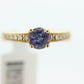 Tanzanite diamond Solitaire ring. 14k Round Tanzanite and Diamond engagement ring. Tanzanite Purple Tanzanite ring st(85/50)