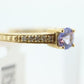 Tanzanite diamond Solitaire ring. 14k Round Tanzanite and Diamond engagement ring. Tanzanite Purple Tanzanite ring st(85/50)