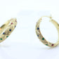 Hoop Earrings. 10k Yellow Gold. Textured Enamel Dot. Christmas Colors. Poka dot earrings. st(55/11)
