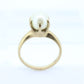 Victorian Pearl Claw Set ring. 10k Yellow Gold victorian solitaire ring. st(60/55)