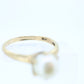 Victorian Pearl Claw Set ring. 10k Yellow Gold victorian solitaire ring. st(60/55)