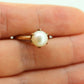 Victorian Pearl Claw Set ring. 10k Yellow Gold victorian solitaire ring. st(60/55)